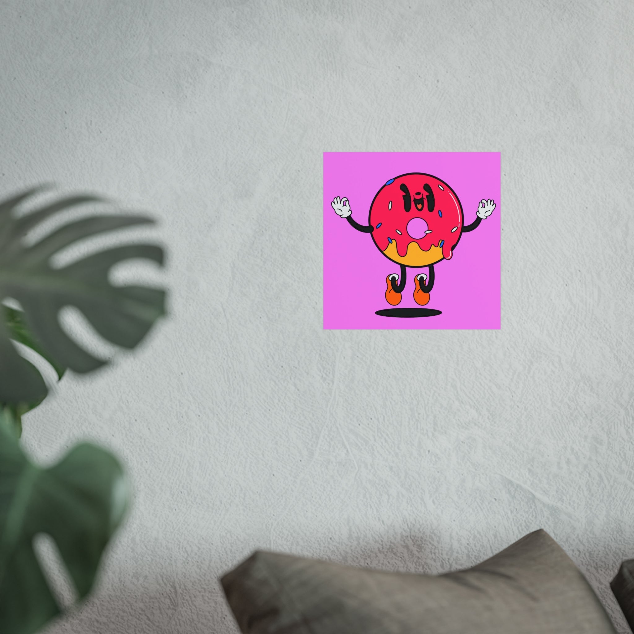 Donut Bounce Fine Art Poster — Cute Pink Sprinkles Wall Art