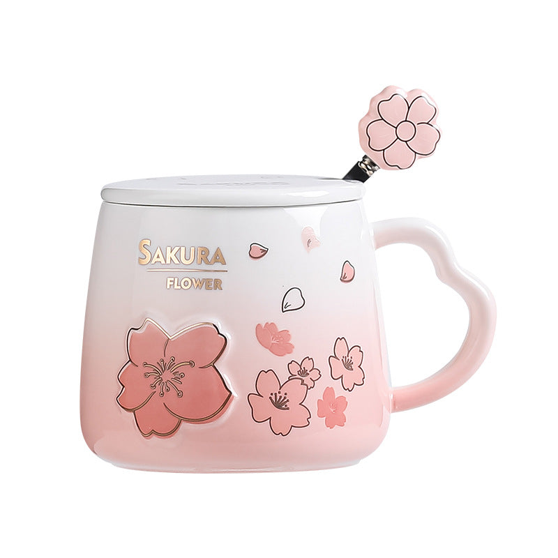 Household Creative Japanese Cherry Blossom Ceramic Cup