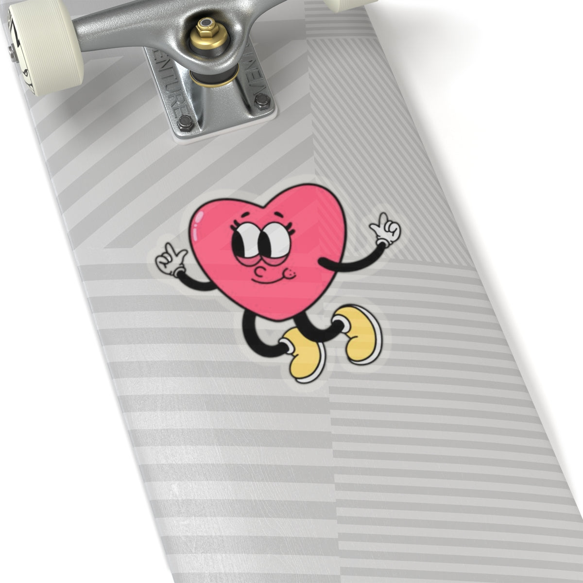 Dancing Heart Kiss-Cut Sticker — Cute Retro Cartoon Sticker for Laptops & Gifts