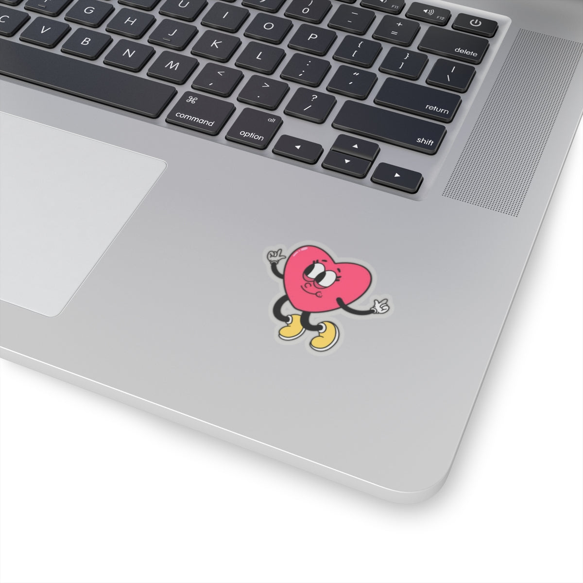 Dancing Heart Kiss-Cut Sticker — Cute Retro Cartoon Sticker for Laptops & Gifts