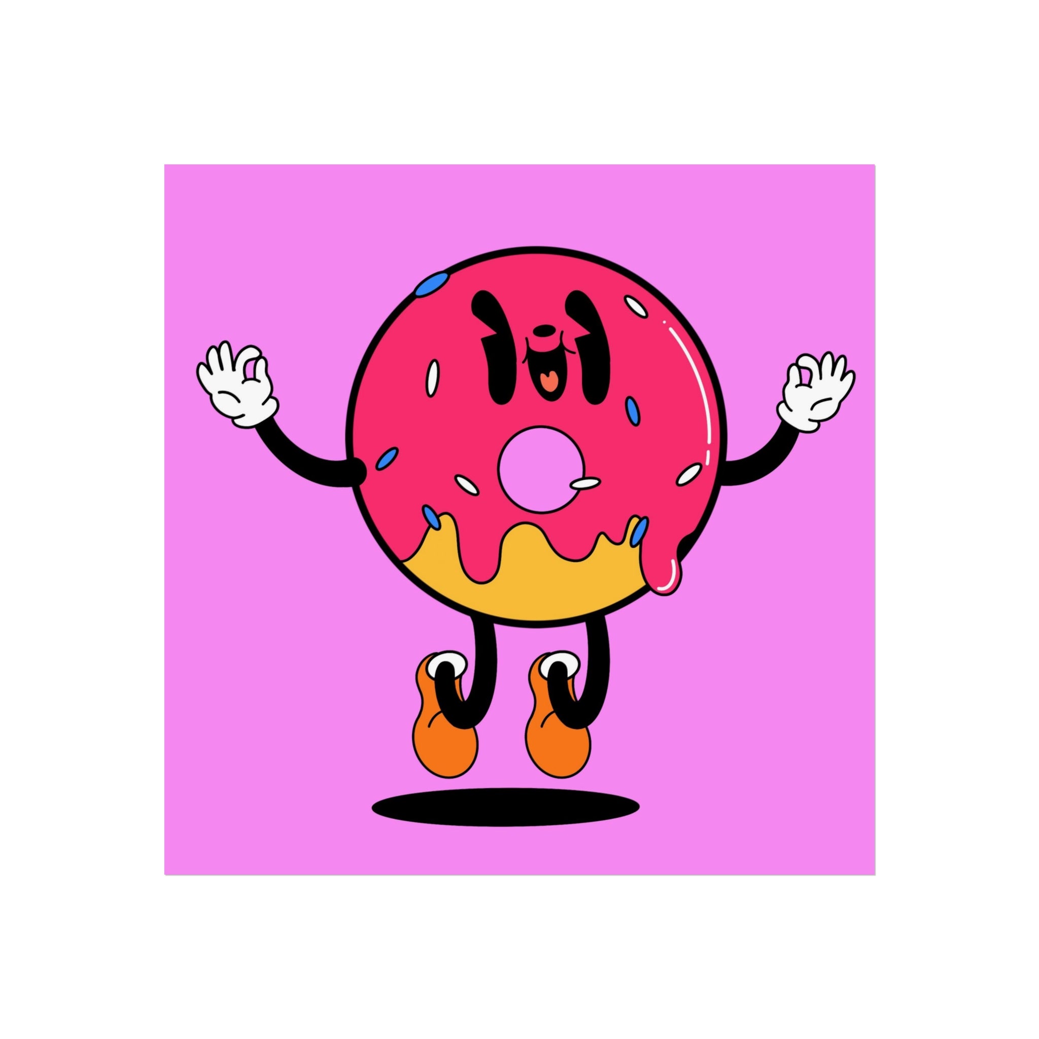 Donut Bounce Fine Art Poster — Cute Pink Sprinkles Wall Art