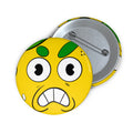 Emo Citrus Face Pin Button – Funny Yellow angry lemon Badge
