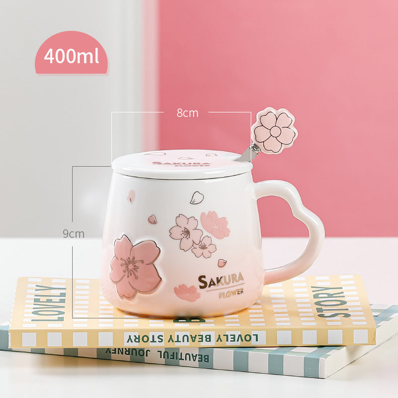 Household Creative Japanese Cherry Blossom Ceramic Cup
