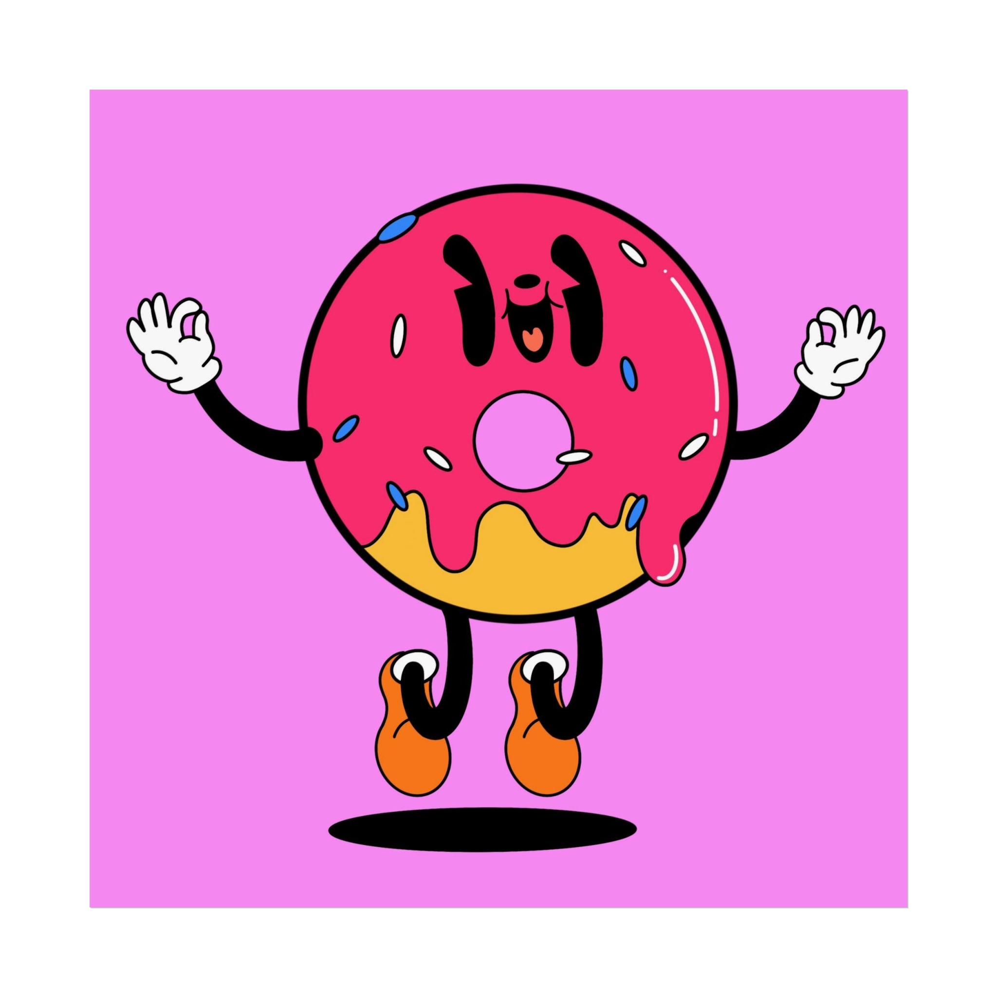 Donut Bounce Fine Art Poster — Cute Pink Sprinkles Wall Art