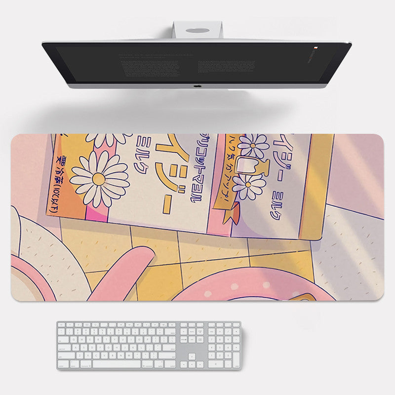 Stylish Rubber Lock Edge Mouse Pad For Laptop Desktop