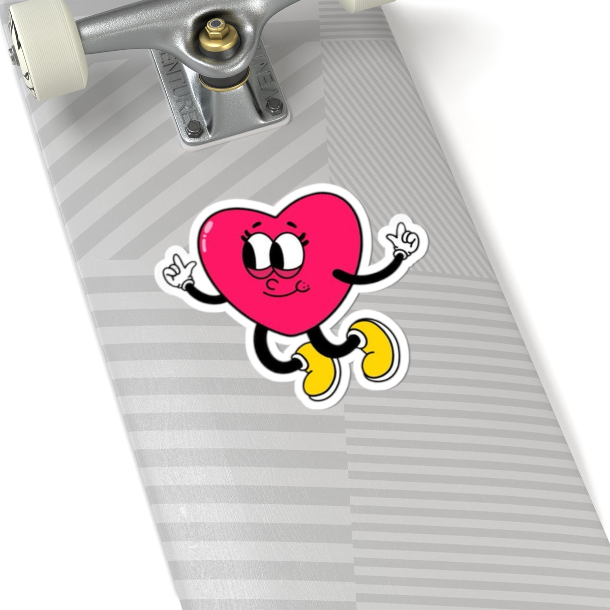 Dancing Heart Kiss-Cut Sticker — Cute Retro Cartoon Sticker for Laptops & Gifts