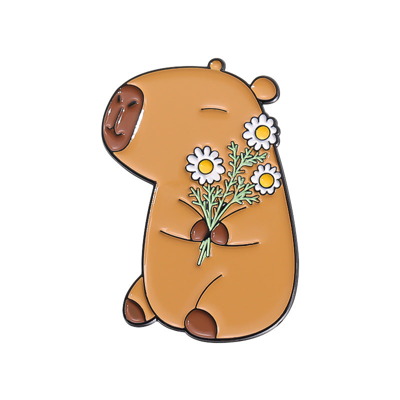 Cute Cartoon Capybara Brooch In A Charming Animal Design