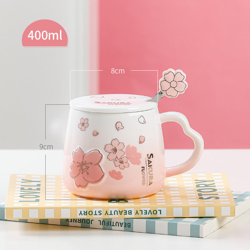 Household Creative Japanese Cherry Blossom Ceramic Cup
