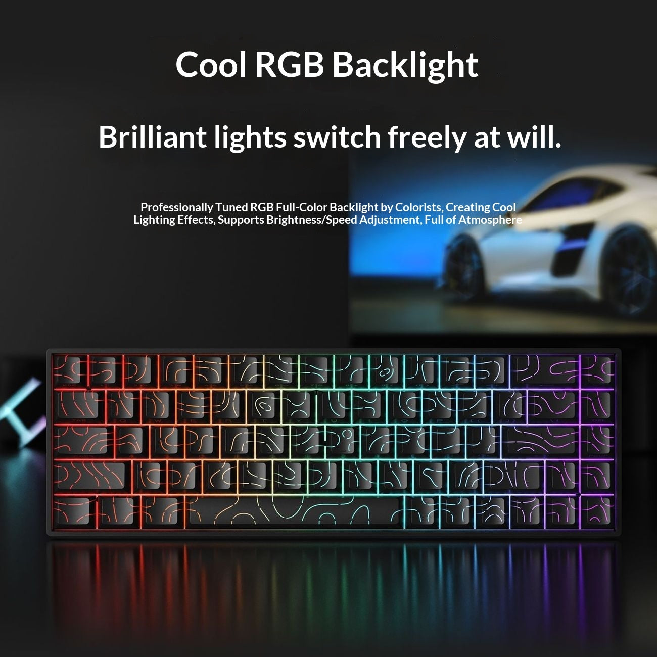 RGB Wired Tea-switch Portable Office Computer Keyboard For Gaming