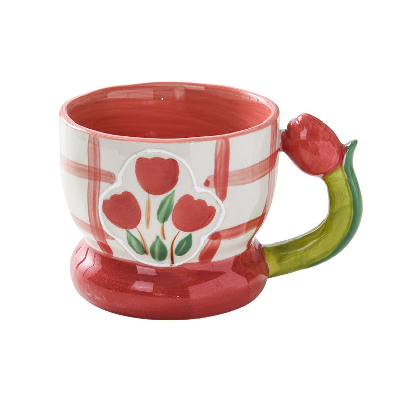 Hand Painted High Color Three-dimensional Relief Mug Ceramics