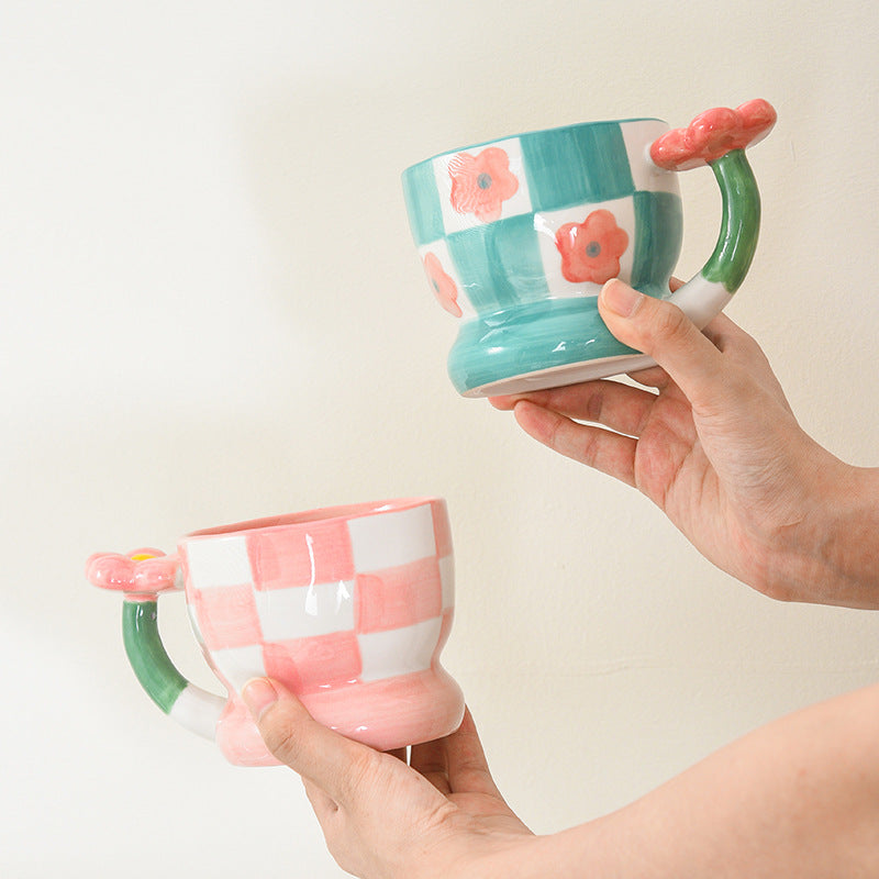 Hand Painted High Color Three-dimensional Relief Mug Ceramics