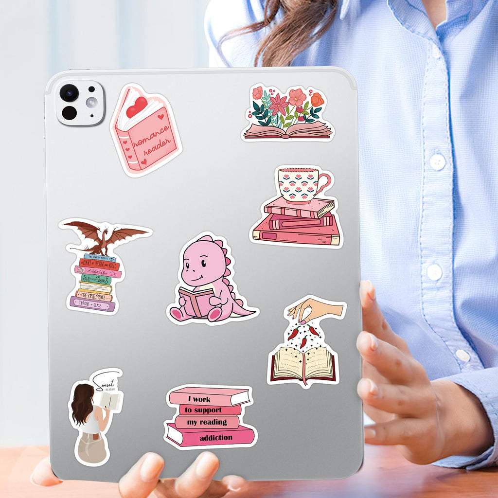 Book Stickers For Kindle, Romance Book Stickers, Aesthetic Bookish Stickers For Adults, Vinyl Decals For Laptops, Water Bottles, Booktok Book Lovers Gifts Scrapbooking Stickers,Amazon Is Banned