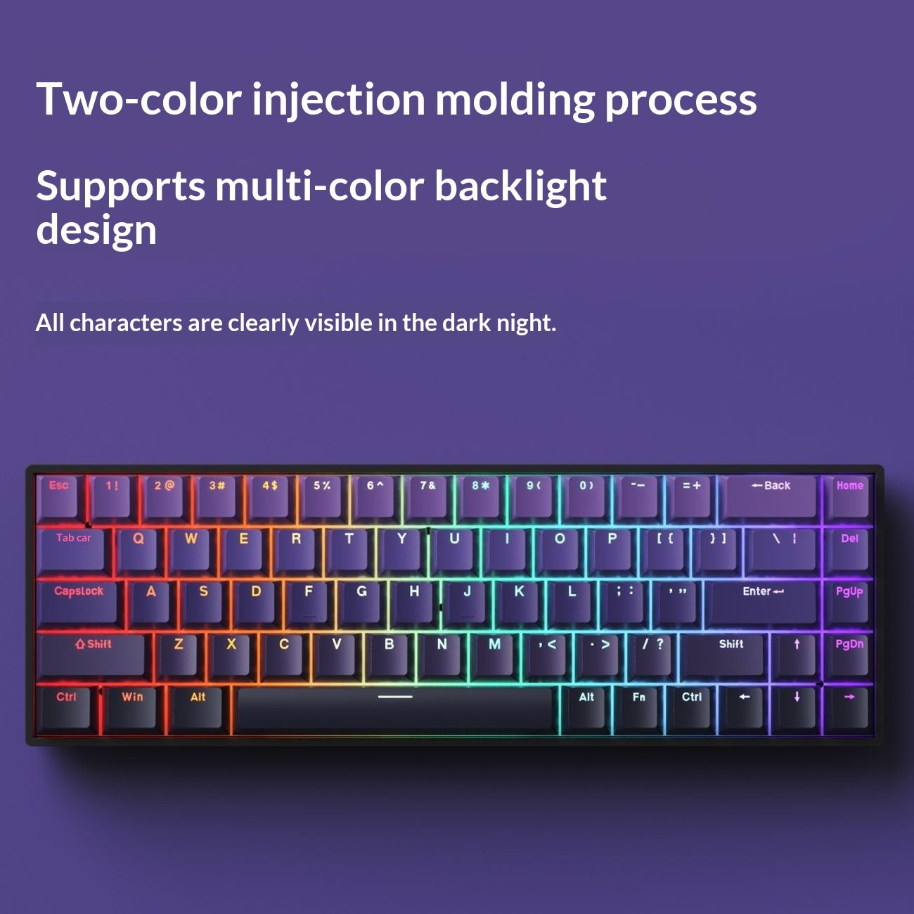 RGB Wired Tea-switch Portable Office Computer Keyboard For Gaming