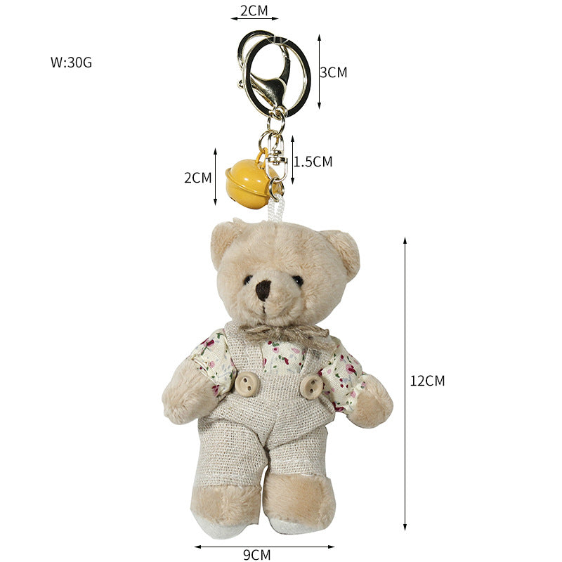Cartoon Key Button Plush Sackcloth Bear Doll Schoolbag Pendant
