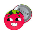 Cute Strawberry Face Pin Button – Kawaii Fruit Enamel Badge