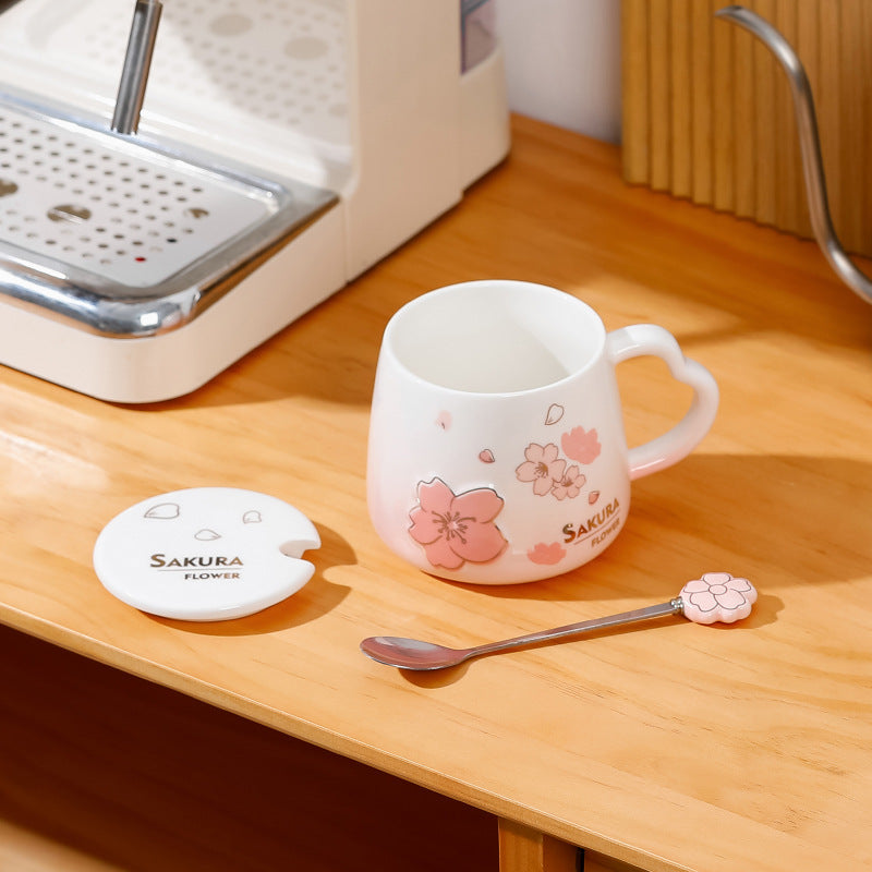 Household Creative Japanese Cherry Blossom Ceramic Cup