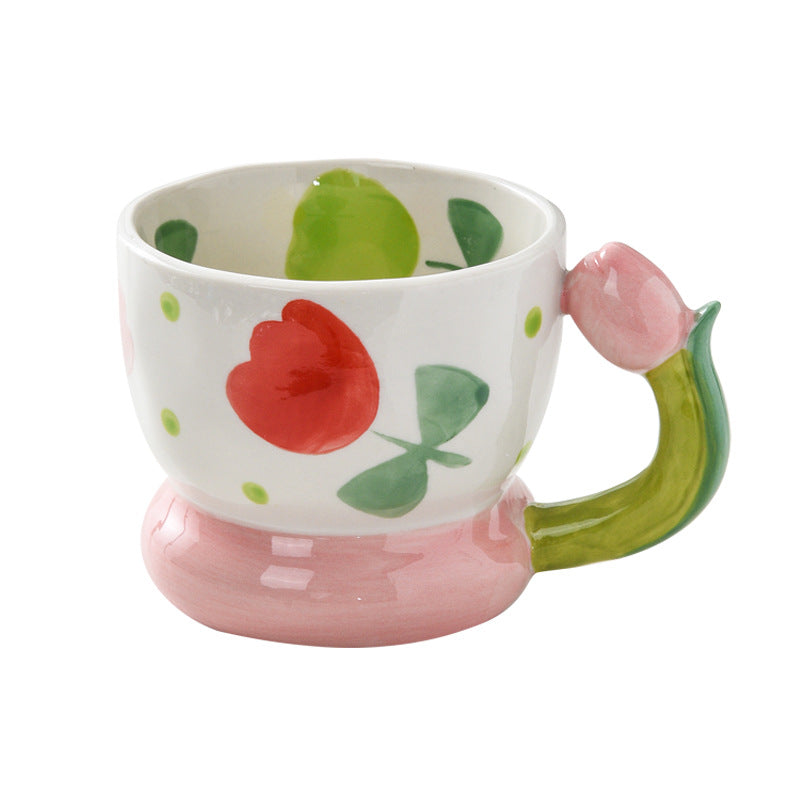 Hand Painted High Color Three-dimensional Relief Mug Ceramics