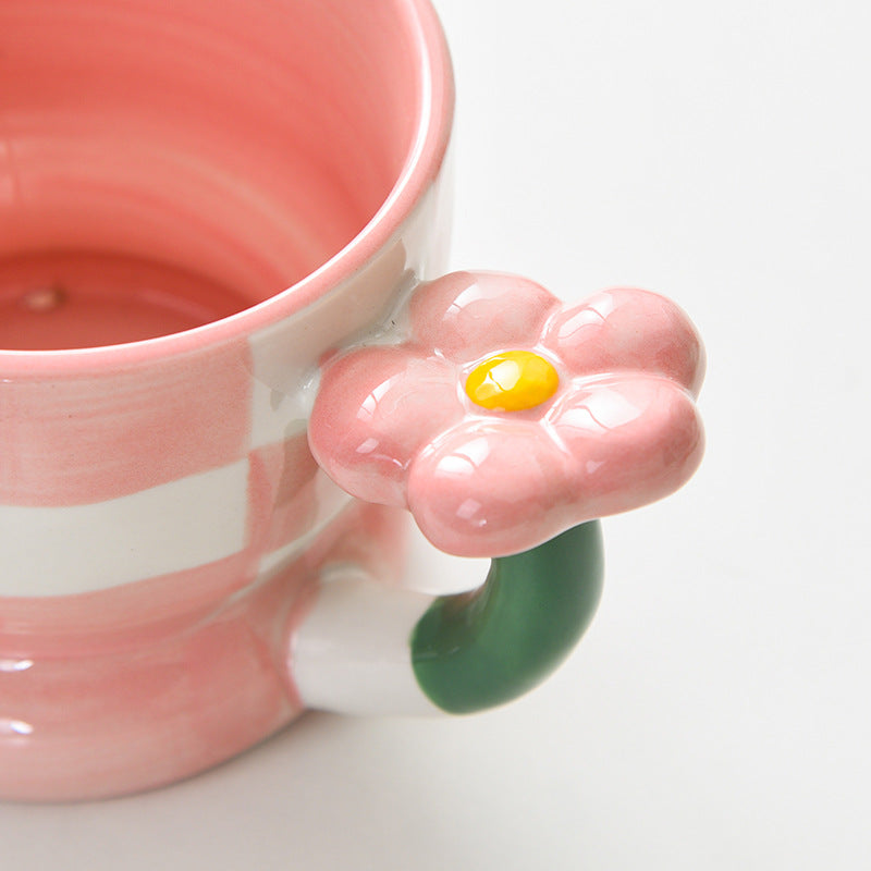 Hand Painted High Color Three-dimensional Relief Mug Ceramics