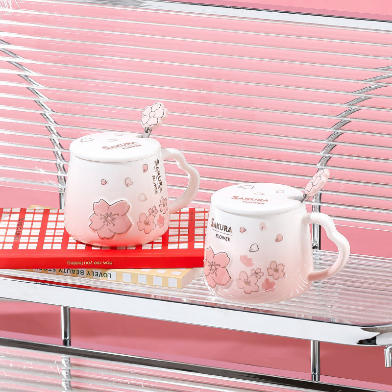 Household Creative Japanese Cherry Blossom Ceramic Cup